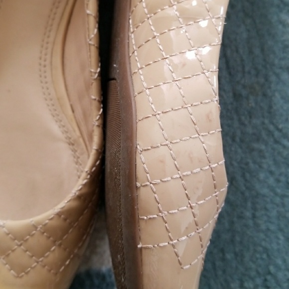Light Oak Kent Quilted Patent Leather Gold Reva Fl - Picture 6 of 8
